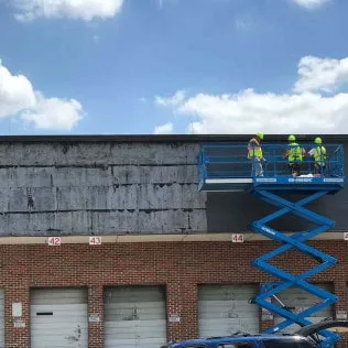 Commercial building roofing surface