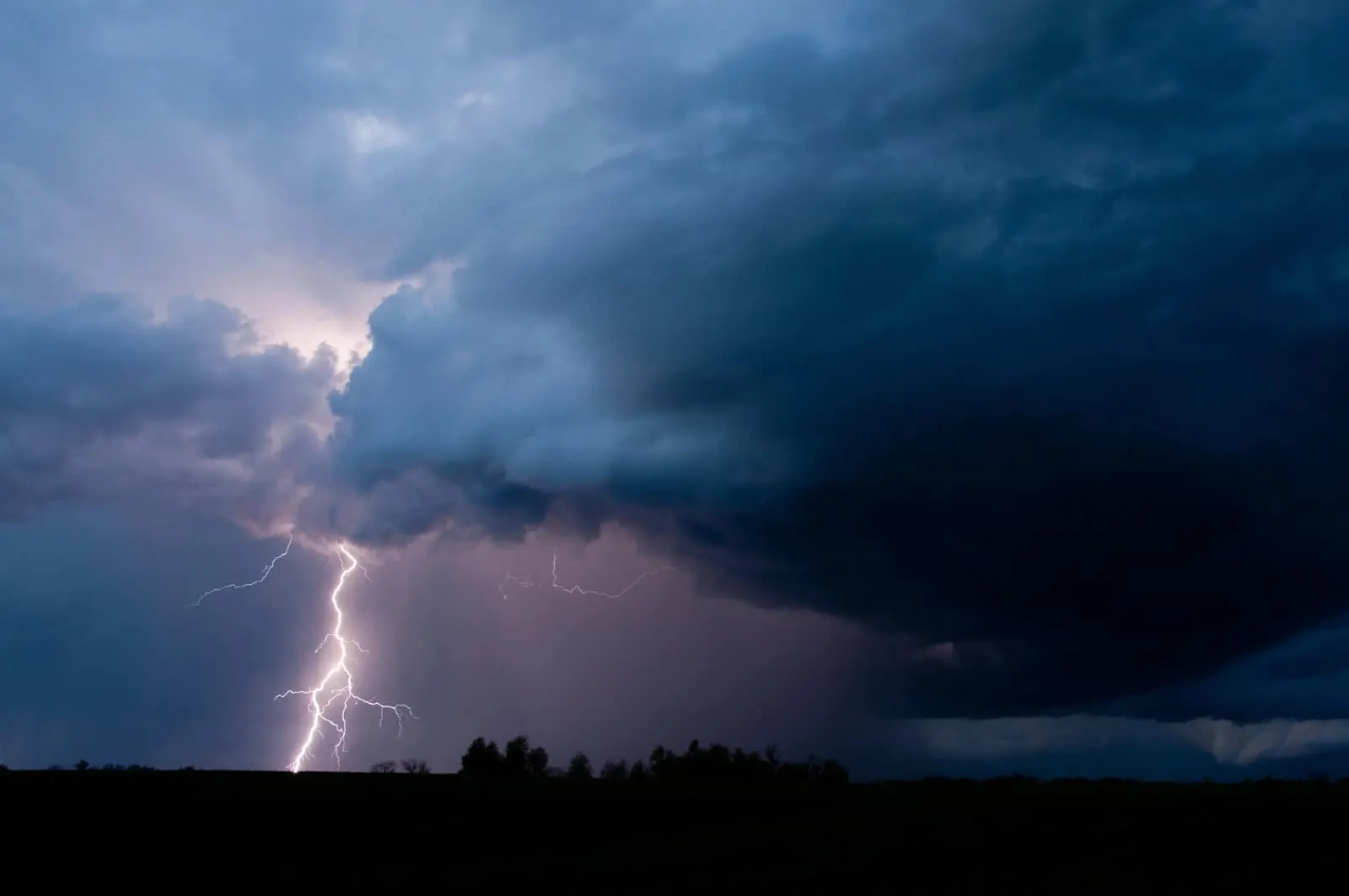 Dark storm clouds over the landscape